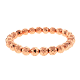 Hematite Electroplated Bead Bracelet (Enhanced) 8mm Copper Faceted from Stonebridge Imports