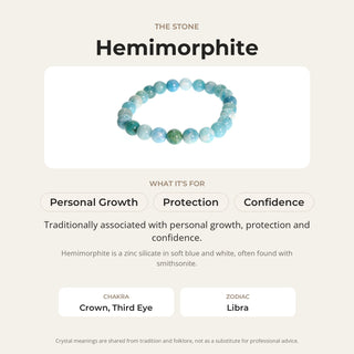 Hemimorphite Round Bracelet - 8mm from Stonebridge Imports