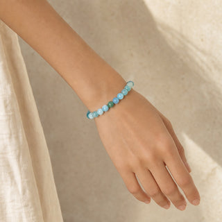 Hemimorphite Round Bracelet - 8mm from Stonebridge Imports