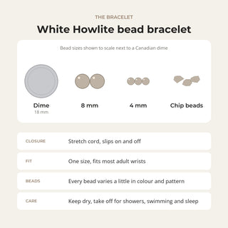 Howlite White Bead Bracelet from Stonebridge Imports