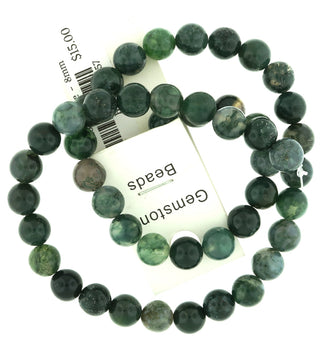 Moss Agate Bead Strand 15" - 8mm from Stonebridge Imports