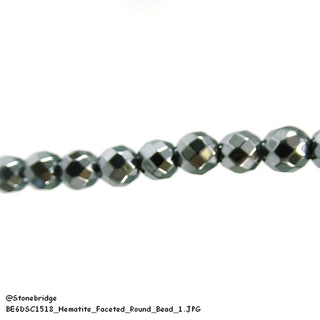 Hematite Faceted - Round Strand - 4mm from Stonebridge Imports