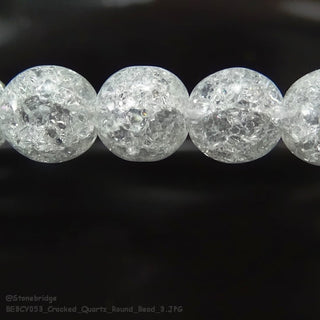 Crackle Quartz Round Strand 15" - 8mm from Stonebridge Imports