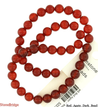 Dark Red Agate - Round Strand 15" - 8mm    from Stonebridge Imports