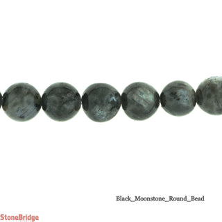 Black Moonstone - Round Strand 15" - 6mm from Stonebridge Imports