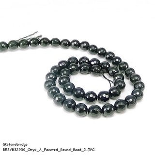 Black Onyx Bead Strand 15" - 6mm Faceted from Stonebridge Imports