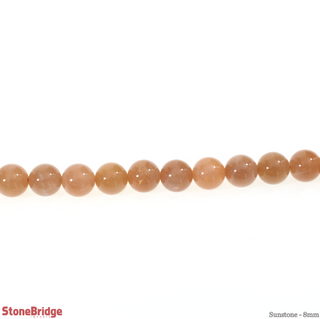 Sunstone - Round Strand 7" - 8mm from Stonebridge Imports