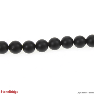 Onyx Matte - Round Strand 15" - 8mm    from Stonebridge Imports