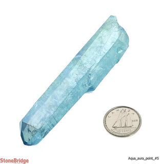 Aqua Aura Crystal Point #5 - 3" to 4" Single Piece    from Stonebridge Imports