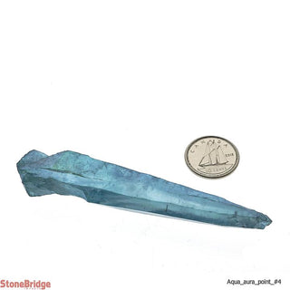 Aqua Aura Crystal Point #4 - 2 1/2" to 3" Single Piece    from Stonebridge Imports