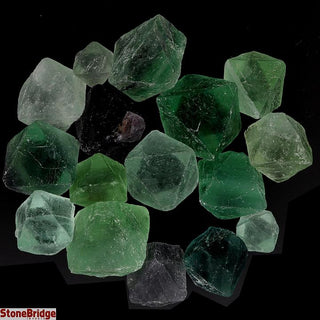 Green Fluorite Octahedron Crystals - 100g Bags    from Stonebridge Imports