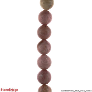 Rhodonite - Round Strand 15" - 8mm from Stonebridge Imports