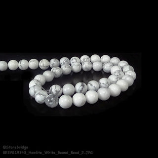 Howlite White - Round Strand 15" - 8mm from Stonebridge Imports