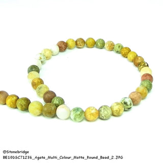 Multi-Colour Agate Bead Strand (Enhanced) 7" - 10mm Matte from Stonebridge Imports