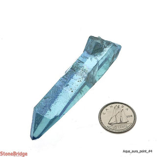 Aqua Aura Crystal Point #4 - 2 1/2" to 3" Single Piece    from Stonebridge Imports