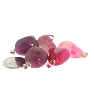 Agate Pink Tumbled Pendants - 5 Pack    from Stonebridge Imports