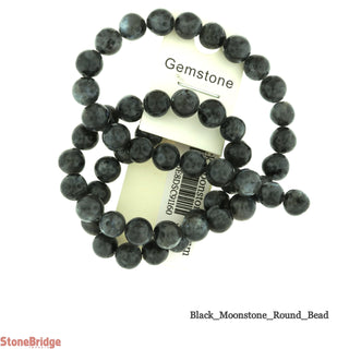 Black Moonstone - Round Strand 15" - 6mm from Stonebridge Imports