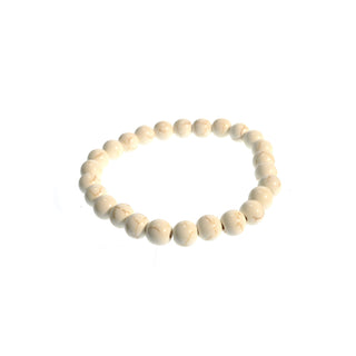 Howlite White Bead Bracelet 8mm Cream from Stonebridge Imports