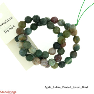 India Agate Bead Strand 15" - 8mm Faceted from Stonebridge Imports