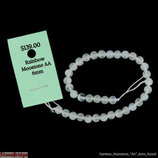 Rainbow Moonstone E Bead Strand 7" - 6mm from Stonebridge Imports