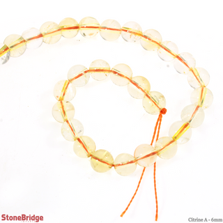 Citrine A Round Strand 7" - 6mm from Stonebridge Imports