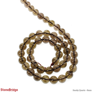 Smoky Quartz - Round Strand 15" - 8mm from Stonebridge Imports