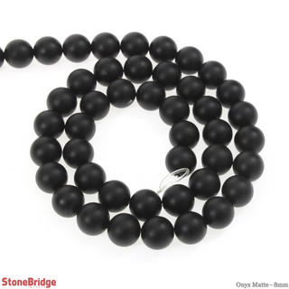 Onyx Matte - Round Strand 15" - 8mm from Stonebridge Imports