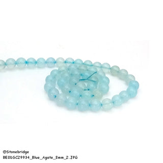 Blue Agate Chalcedony Bead Strand from Stonebridge Imports