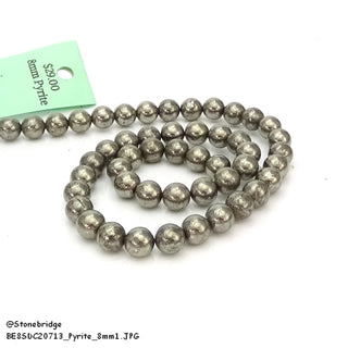 Pyrite Bead Strand 15" - 8mm from Stonebridge Imports