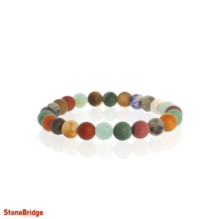 Mix Stones Matte Round Bracelet - 8mm    from Stonebridge Imports