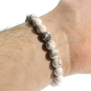Howlite White Bead Bracelet    from Stonebridge Imports