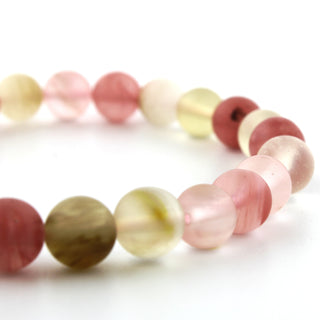 Watermelon Quartz Matte Round Bracelet - 8mm from Stonebridge Imports