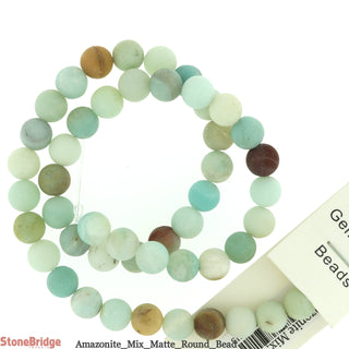 Amazonite Mixed Colours Matte - Round Strand 15" - 6mm    from Stonebridge Imports