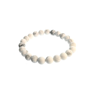 Howlite White Bead Bracelet 8mm Matte from Stonebridge Imports