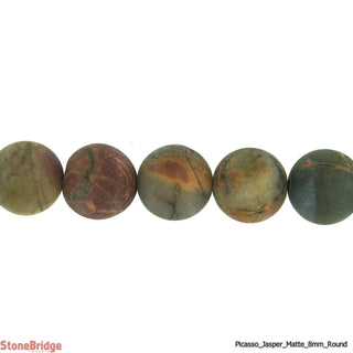 Picasso Jasper Bead Strand 15" - 8mm Matte from Stonebridge Imports