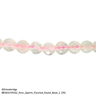 Rose Quartz Faceted - Round Strand 15" - 8mm from Stonebridge Imports