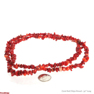 Coral Red Chip Strands - 5mm to 8mm from Stonebridge Imports