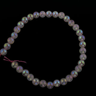 Rose Quartz Bead Strand 7" - 6mm Electroplated (Enhanced) from Stonebridge Imports