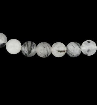 Tourmalinated Quartz Bead Strand 15" - 8mm from Stonebridge Imports