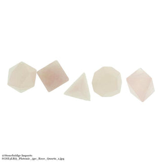 Rose Quartz Platonic Solids Set #2 (no box)    from Stonebridge Imports