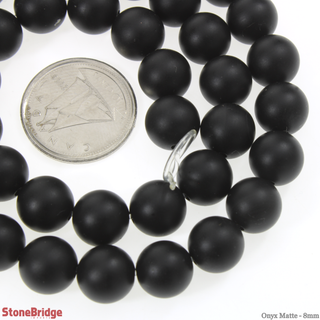 Onyx Matte - Round Strand 15" - 8mm    from Stonebridge Imports