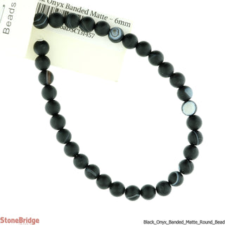 Banded Black Onyx Bead Strand from Stonebridge Imports