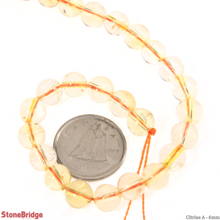 Citrine A Round Strand 7" - 6mm from Stonebridge Imports