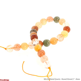Rutilated Quartz Bead Strand 7" - 8mm from Stonebridge Imports