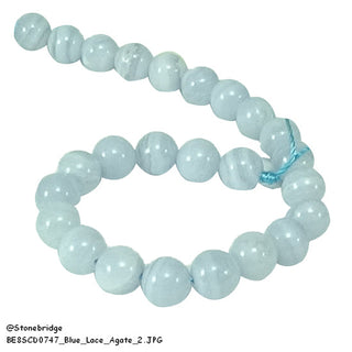 Blue Lace Agate Bead Strand 7" - 6mm from Stonebridge Imports