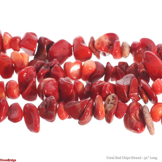 Coral Red Chip Strands - 5mm to 8mm from Stonebridge Imports