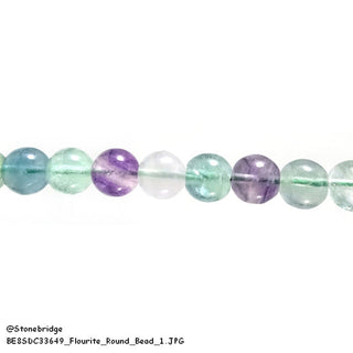 Fluorite - Round Strand 15" - 8mm from Stonebridge Imports