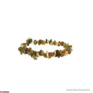 Garnet Bead Bracelet Green Chip   from Stonebridge Imports