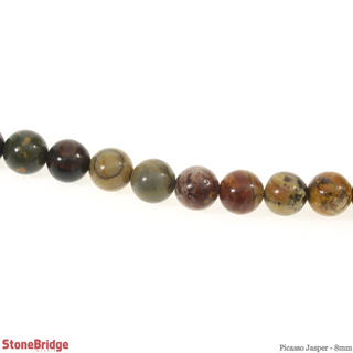 Picasso Jasper - Round Strand 15" - 8mm from Stonebridge Imports