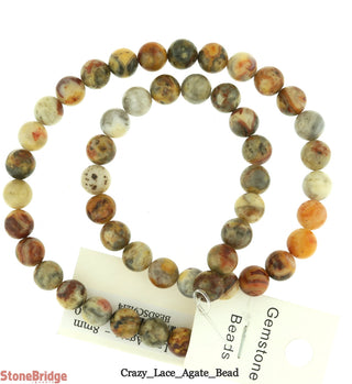 Crazy Lace Agate Bead Strand 15" - 8mm from Stonebridge Imports